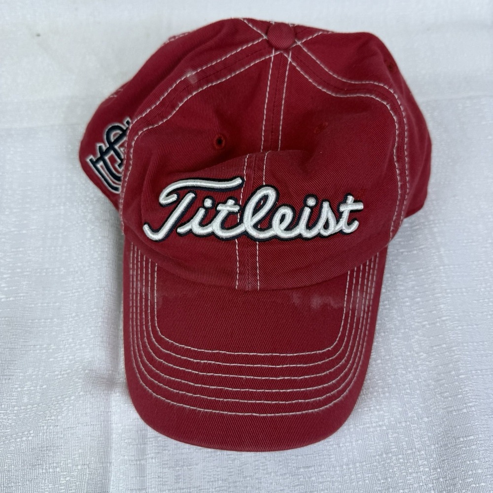 Twins Enterprise Titleist STL MLB  Adult Red Metal Snap Baseball Cap